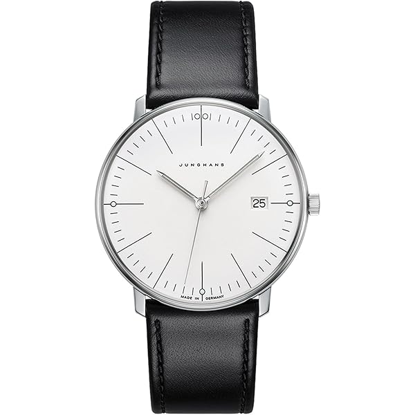 Amazon.com: JUNGHANS Max Bill Hand Wind Silver Dial Black Leather