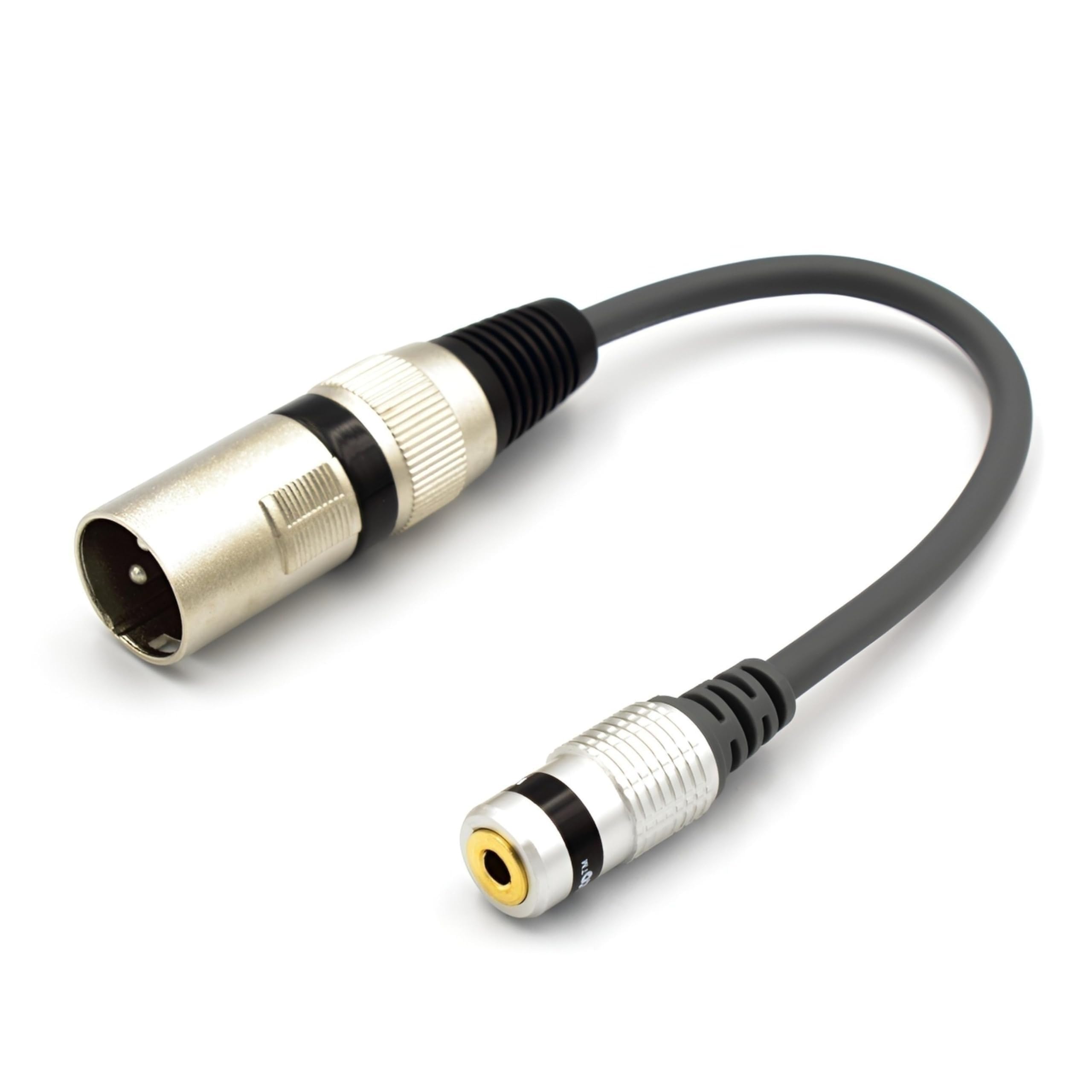VITALCO XLR Male to 3.5 Mini Jack TRS Female Adapter 1/8 3.5mm Jack TRS AUX to 3 Pin Microphone Audio Cable