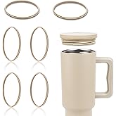 6pcs Replacement Gasket Rings Compatible with Simple Modern 40 oz Tumbler, 3.35 Inch Leak-Proof 40 oz Replacement Rubber Lid Seals Gaskets BPA Free Water Bottle Accessories (Gray)