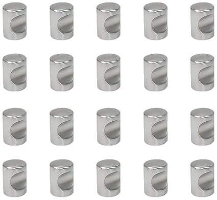 Emuca 9161651 Türknauf für Möbelstück, Ø20mm, Zamak, Nickel satiniert, 20 Stück