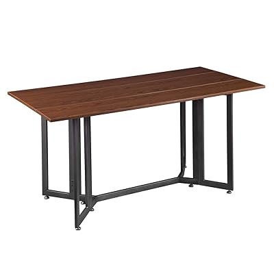 SEI Furniture Driness Drop Leaf Dining Console Table, Dark Tobacco