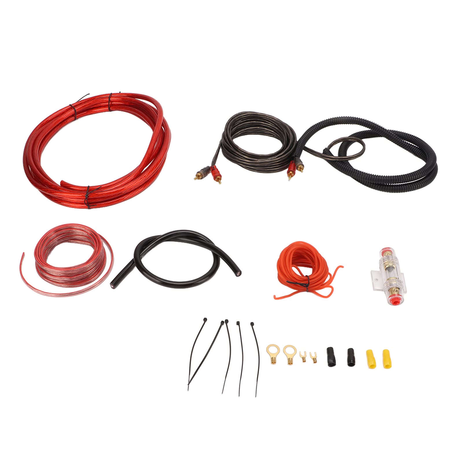 Car Amplifier Wiring Kit, 4 Gauge Car Audio Cable Amp Wiring Kit Amplifier Installation Wiring Kit for Subwoofer Speaker
