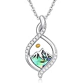 Zhi Kexin Mustard Seed Mountain Necklace 925 Sterling Silver Faith Pendant Inspirational Christian Jewelry First Communion Confirmation Gifts for Women