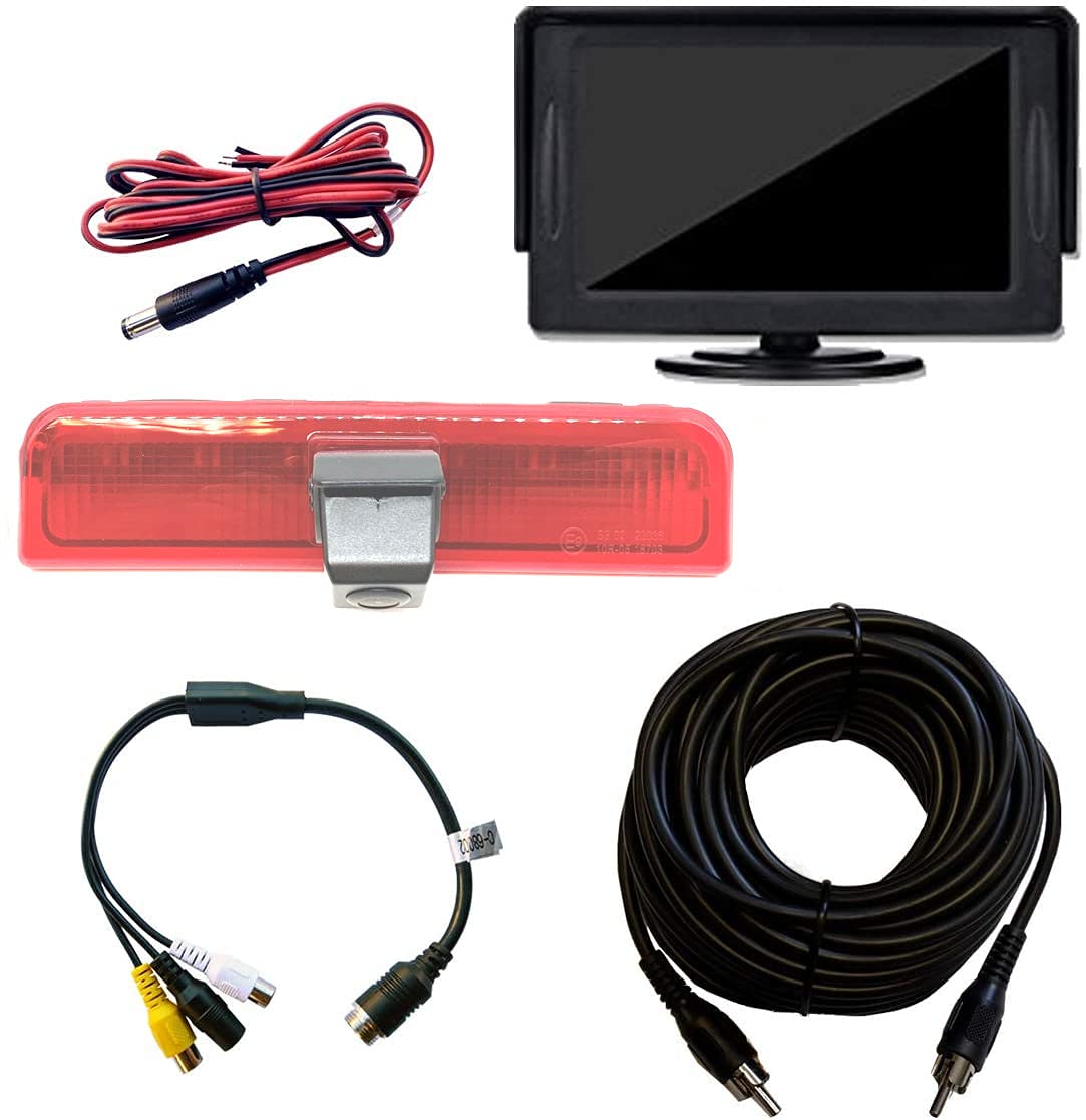 Dolphin Automotive Rear Brake Light Reversing Parking Camera Fits VW Volkswagen Caddy With 4.3 Inch Dash Board Monitor 2003-2014