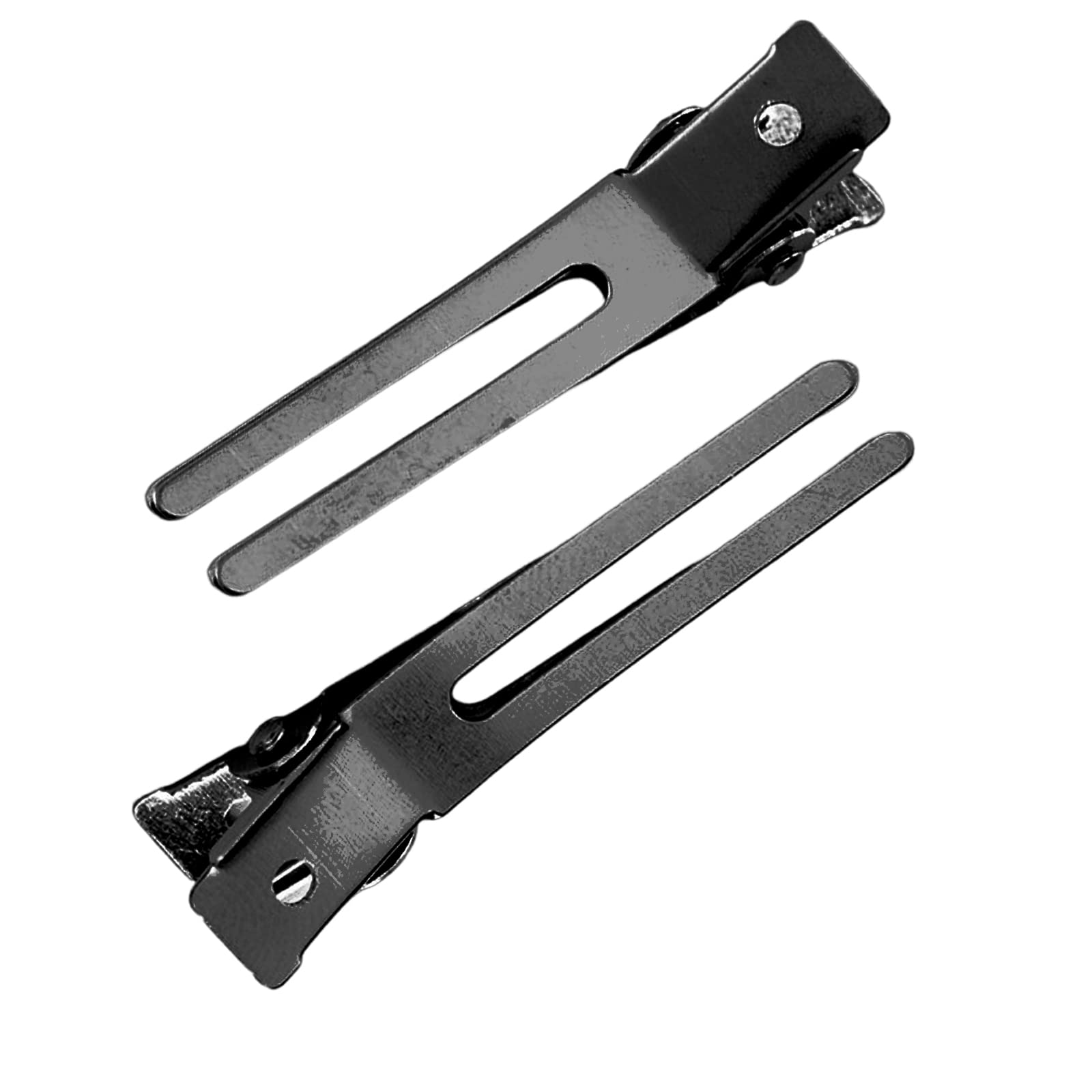 50 Stück Zinken Pin Haarclip, Friseur Double Prong Curl Clips, Metall Alligator Clips, für Haarverlängerung, Lockige Haarproduktion, DIY Haarschmuck (Schwarz) 2