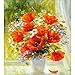 Paint by Numbers Kits for Adults Kids DIY Number Painting Beautiful Red Poppy Flowers in The Vase 40x50cm New Stamped Canvas (No Frame)