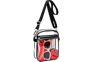 MAY TREE Clear Purse Stadium Approved with Adjustable Strap, 8.5”x6.8”x3” Clear Bag for Stadium Events, Concerts, Work