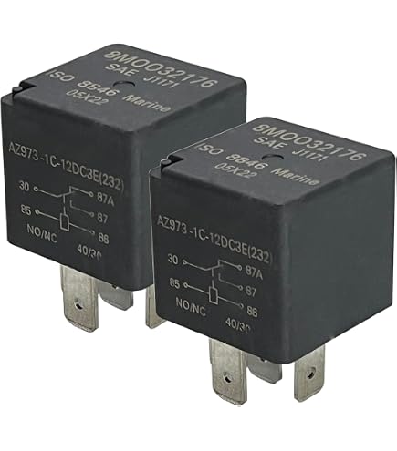 2x Zettler AZ973-1C-12DC4 Power Trim Relay For Outboard Boat Motors – 12VDC 5-Pin