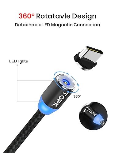 TOPK Magnetic Charging Cable 4-Pack [3ft/3ft/6ft/6ft] in Nylon