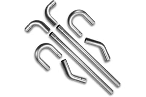 ALFLOW AFLOW 2'' Stainless Steel Custom Exhaust Pipe Kit Tubing Mandrel Bend Pipe Straight & U-Bend Universal Exhaust System 8PCS