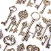 KeyZone Wholesale 69 Pieces Large Antique Bronze Vintage Skeleton Mixed Key Charms Necklace Pendant for DIY Jewelry Making