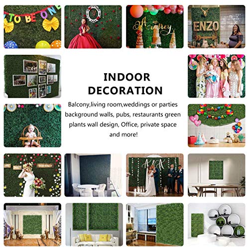 ULAND 12Pcs Pack 20" by 20" Size Artificial Faux Hedges DIY Panels, Boxwood Greenery Ivy Privacy Fence Landscaping Screening Green Wall, for Home Garden Balcony Outdoor Indoor Decoration