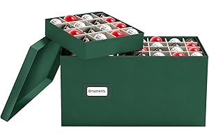 Dicasser Christmas Ornament Storage with 8 Tray Dividers-Adjustable for 128-3” 72-4” 32-6” Holiday Ornaments, Fit Many Sizes Ornaments,Green
