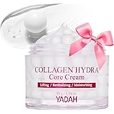 YADAH Collagen Hydra Core Cream – Capsule Filler Cream Moisturizer with 10 Types of Hyaluronic Acids, 1000ppm Low Molecular Collagen & Ceramide, Deep Hydration for Sensitive Skin, 1.76 oz