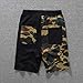 Athletic Pants Shark Pattern Camouflage Stitching Shorts Men Drawstring Sports Shorts