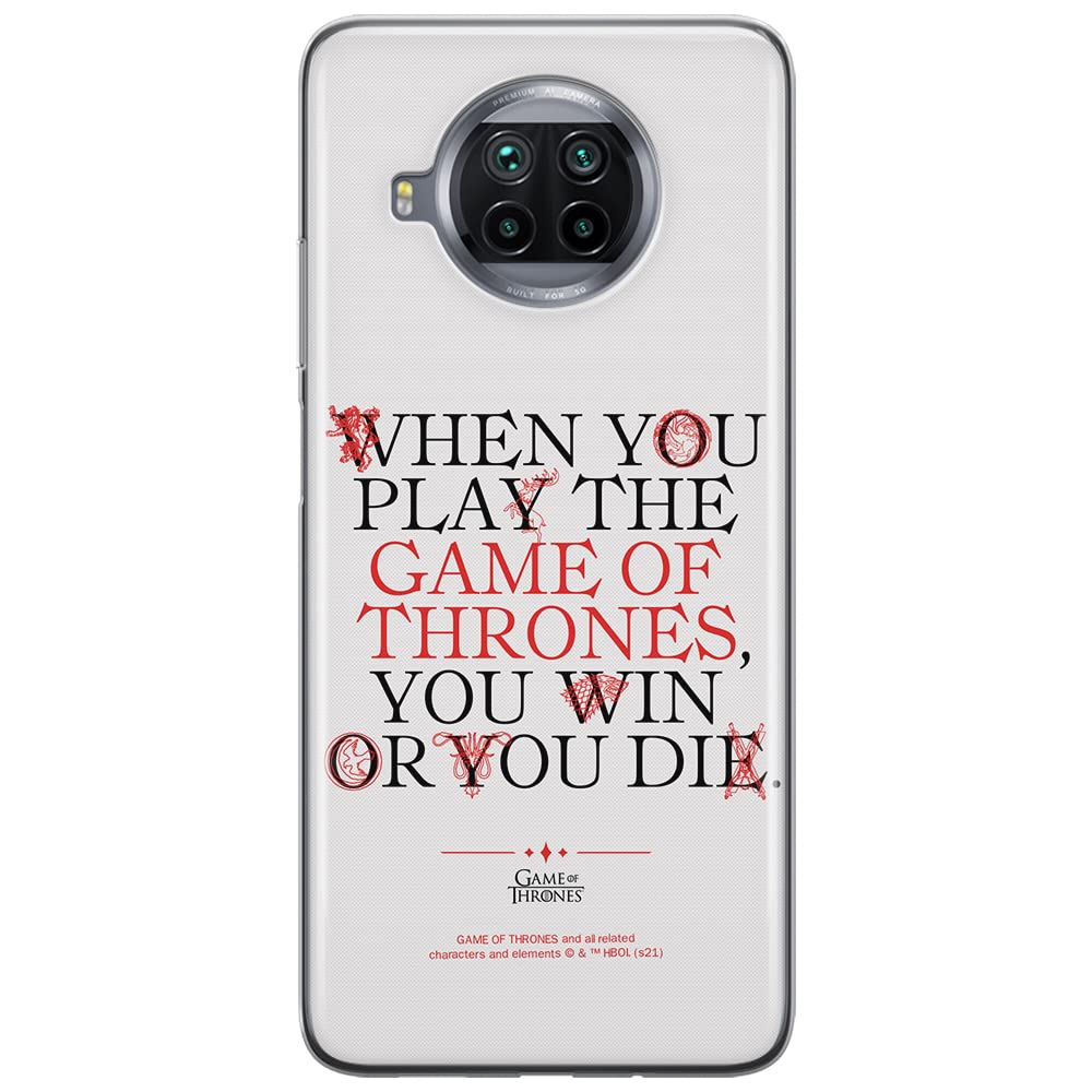 ERT GROUP mobile phone case for Xiaomi REDMI NOTE 9T original and officially Licensed Game of Thrones pattern 009 optimally adapted to the shape of the mobile phone, case made of TPU