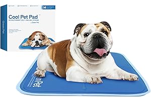 The Green Pet Shop Cool Pet Pad - Medium, Blue - Self-Cooling, Pressure Activated Mat for Dogs & Cats from 21-45 lbs - Non-Toxic Gel, No Water Needed