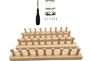 Baoblaze Blanket Loom for Chunky Yarn Hand Knitting Wooden Loom for Beginners Connectable 4 Sections for DIY Crafting Home De