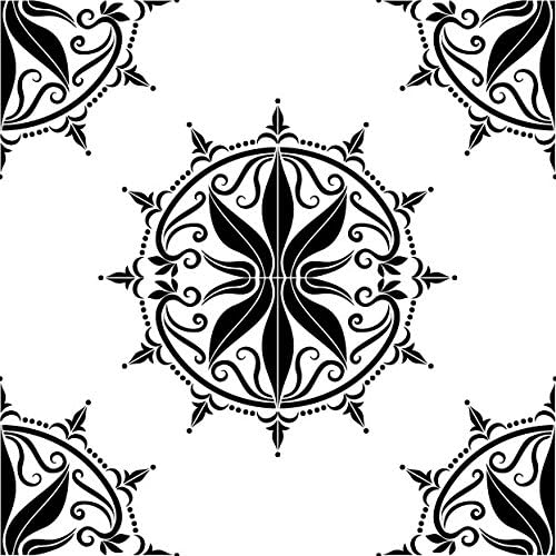 Odhams Press Regency Black Re-Tile Decal with White Background, 4"