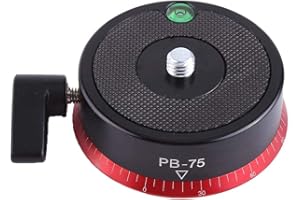 Neufday Camera Panning Base,3/8" Screw Aluminum Alloy Panorama Ball Tripod Head with Bubble Level