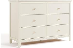 Graco Sasha 6 Drawer Dresser (Frosted Oat) – GREENGUARD Gold Certified, Wood Storage for Nursery or Kids’ Room, Safe Interlocking Drawer System & Easy Assembly with Pre-Installed Tracks