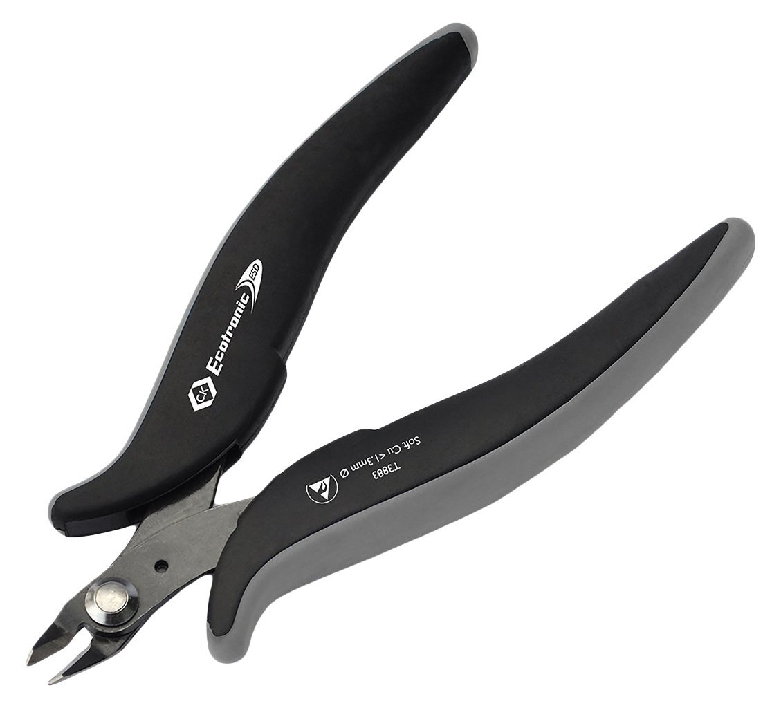 C.K T3883 Ecotronic ESD Micro Side Cutters, Black