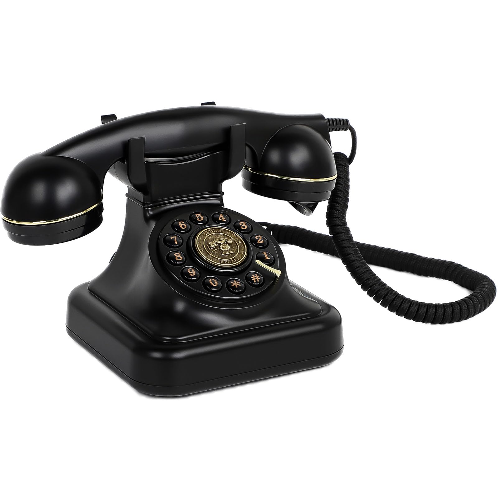 ZLPOWER Audio Guest Book for Wedding Phone Audio GuestBook Record Customized Audio Messages Guest Book Classic Retro Style for Parties Birthdays Rentals (Retro Black)