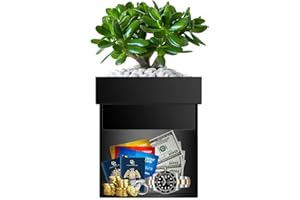 Bdmetals Steel Diversion Flower Pot Safe, Waterproof Secret Hidden Safe Lock Box, Outdoor,Indoor,Garden,Yard for Hiding Cash, Jewelry, Keys,Rings, Watches(Black)