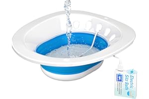 Pochik Electric Sitz Bath, Sitz Bath for Toilet Seat, Postpartum Essentials, Hemorrhoids and Postpartum Care Tub for Soak, Sits Bath Kit for Women, Collapsible, Drain Holes
