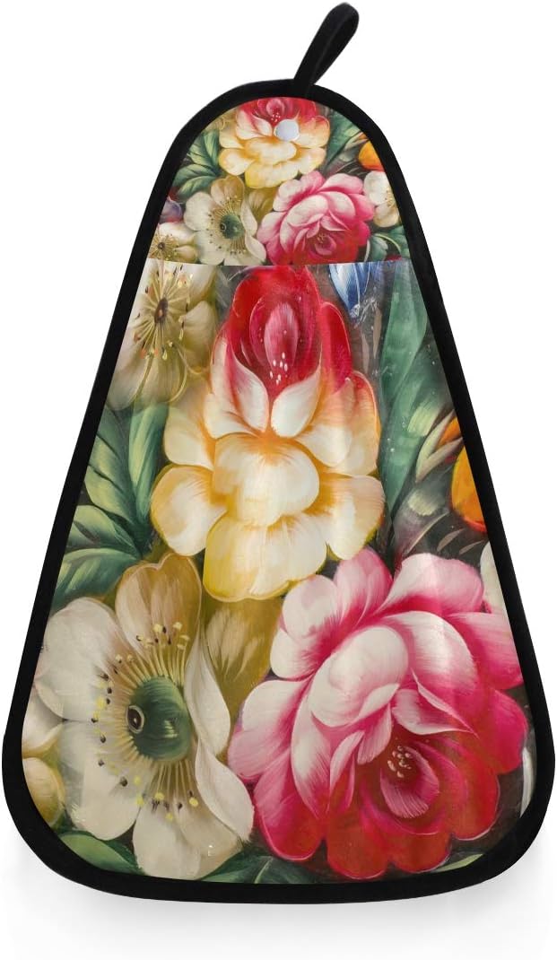 ZZAEO Flowers Oil Painting Towel with Hanging Soft