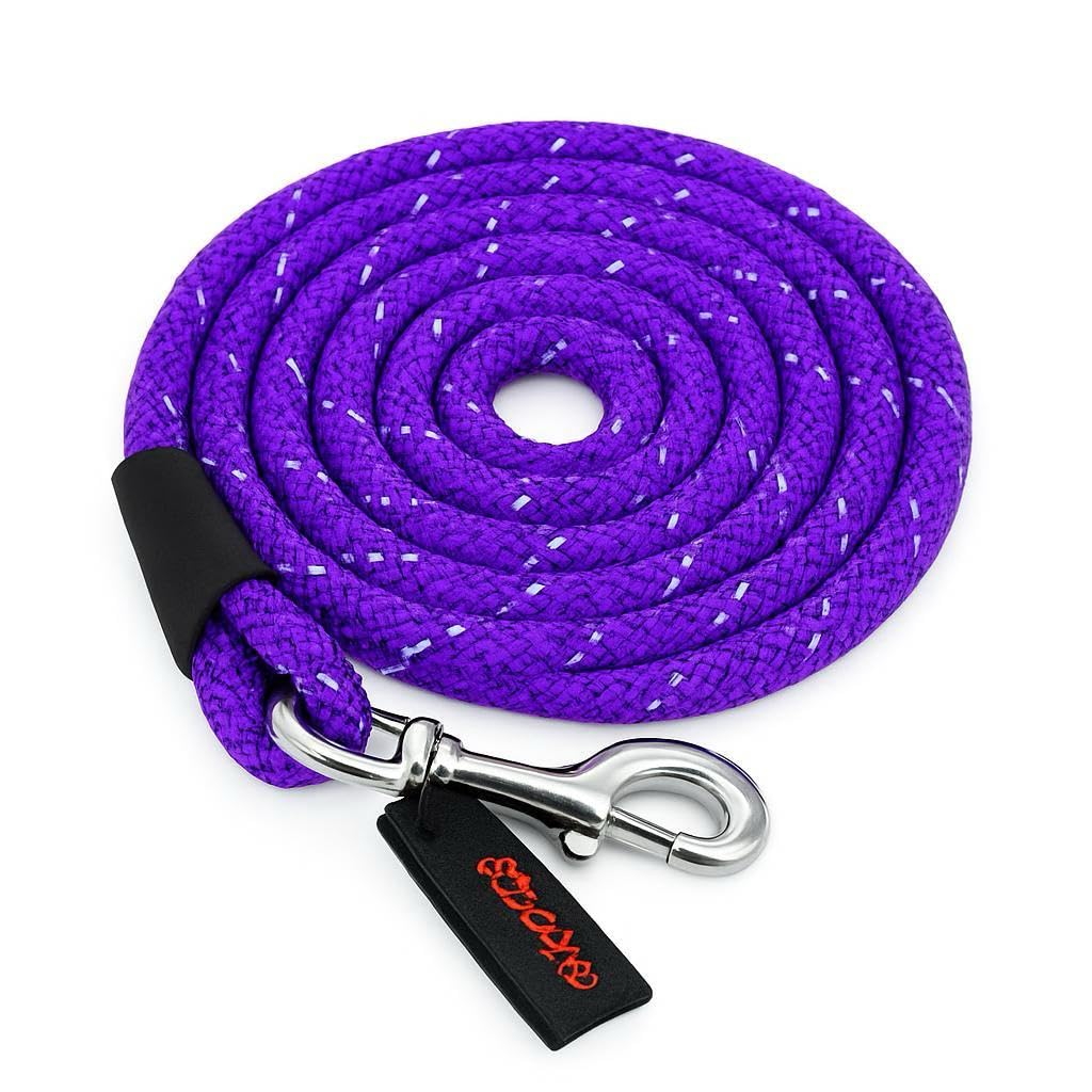 Horse lead rope for Headcollar Reflective Length 2 meters 7 Amazing Colours (Purple)