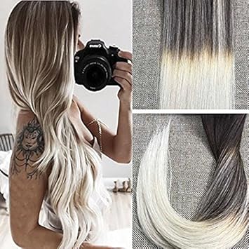 14 Inch 2 60 Full Shine 14 Inch 50gram 20 Pcs Silver Blonde