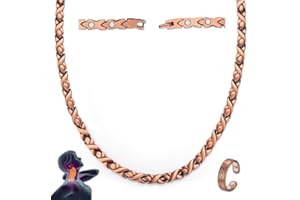 Vicmag Copper Magnetic Necklace for Women Men - Ultra Strength Magnets-99.9% Solid Pure Copper Ring Necklace for Neck Gift