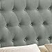 Modway Annabel Tufted Button Linen Fabric Upholstered Full Headboard in Gray