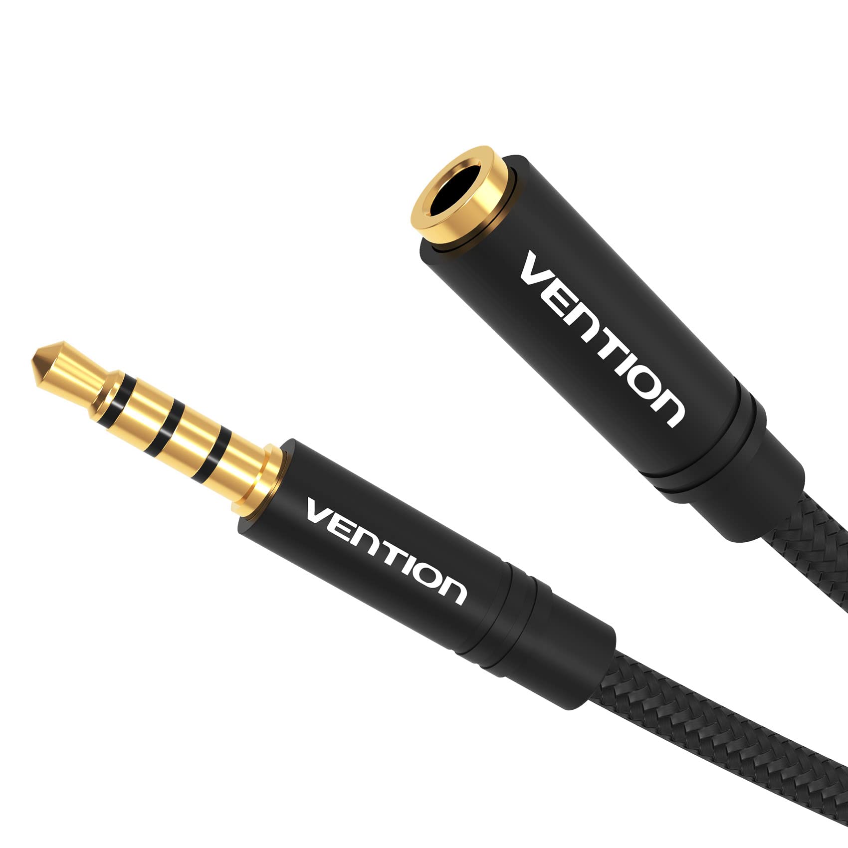 VENTION 3.5mm Audio Mic Extension Cable - 3.5mm Male to Female 4 Pole Aux Extender, Nylon Braided Cable for Headset/TV/Laptop/Nintendo (2M)
