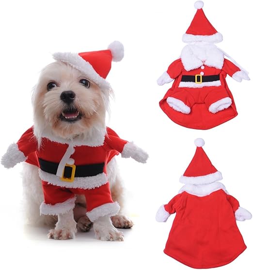 Noel Chien Chat Animalerie 3d Vetements Chaud Drole Costume Du Pere Noel Avec Le Chapeau Pour Les Petites Et Moyennes Chien Chat 5 Tailles Disponibles Xl Amazon Fr Animalerie