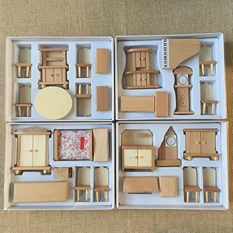 unpainted wooden dolls house