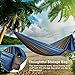 wolfyok Portable Camping Hammock [3rd Generation] (TM) Multifunctional Lightweight Nylon Parachute Outdoor Hammock for Backpacking, Camping, Travel, Beach, Backyard (Single,Blue/Brown)