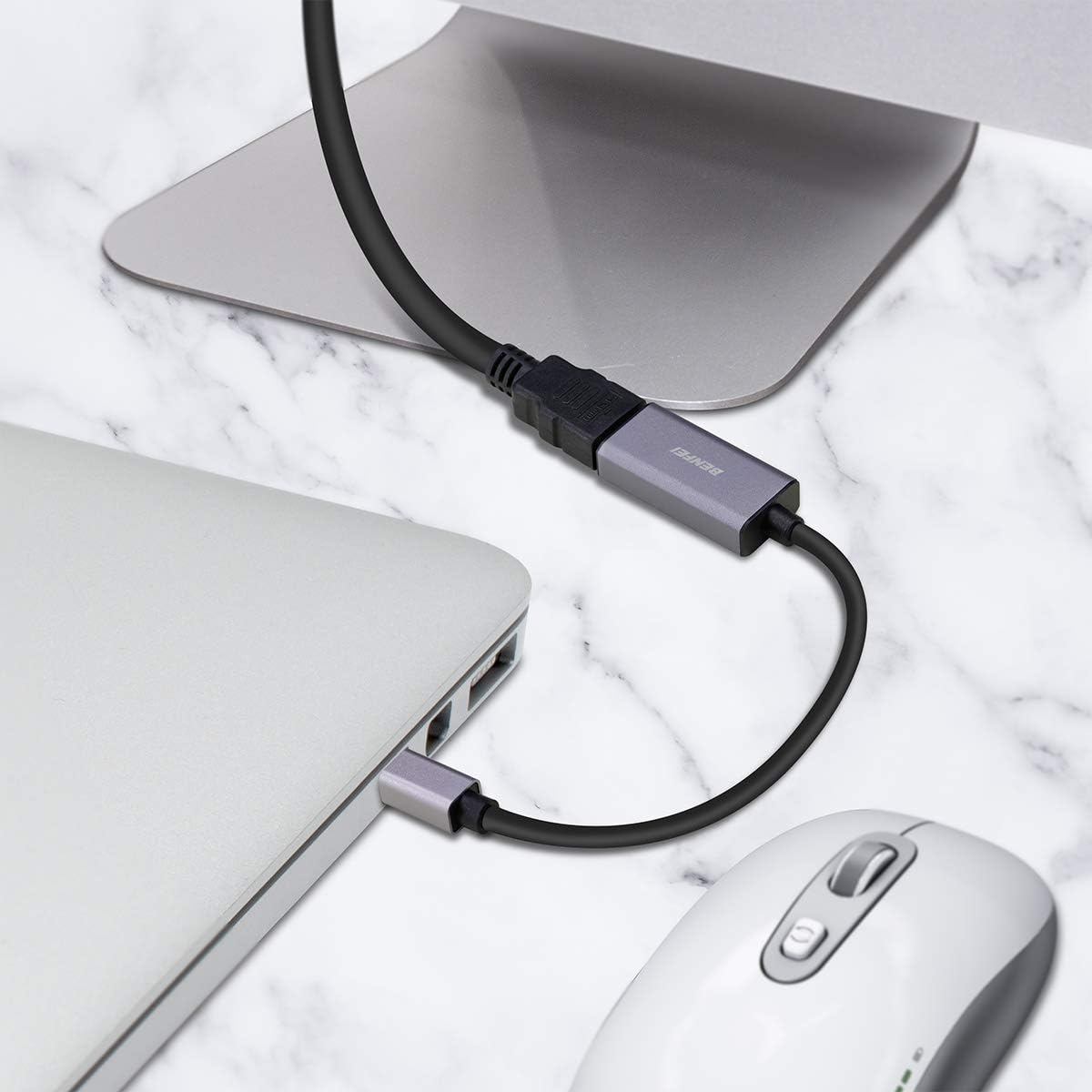 Mini DisplayPort to HDMI Adapter, Benfei Mini DP to HDMI Adapter Compatible with MacBook Air/Pro, Microsoft Surface Pro/Dock, Monitor, Projector and More - Grey: Home Audio & Theater