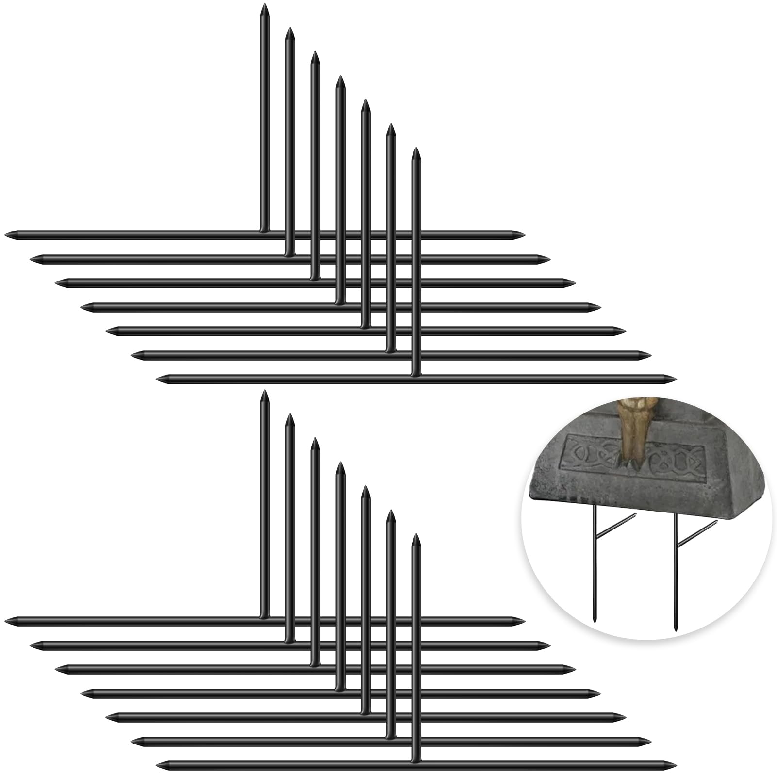 View 1 of 14PCS Metal Halloween Tombstone Stakes 6.5"X3" T Shaped, Foam Graveyard Stakes for Yard Lawn Outdoor Decorations