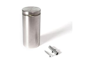 OUTWATER Stainless Steel Standoff 1-1/2 Inch Diameter x 3 Inch Barrel Length Brushed Finish for PVC, Glass and Acrylic Sign Stand Off Wall Anchors and Screws 4 Piece Pack for Heavy Signs