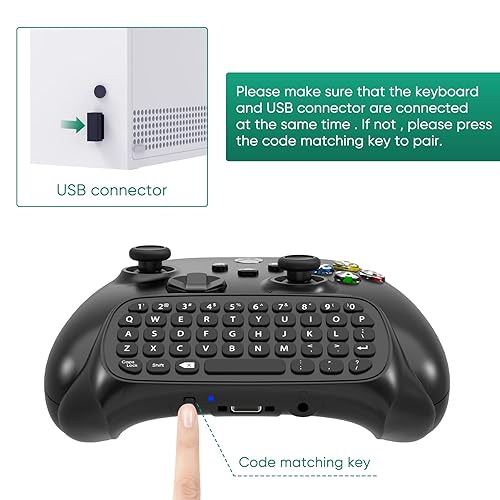 Wireless Controller Keyboards for Xbox Series X/S, USB Receiver  Controller Qwerty Keypad Chatpad with
