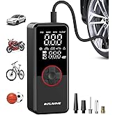 Tire Inflator Portable Air Compressor,150PSI Faster Inflation Cordless Tire Air Pump with Digital Gauge,Auto Shut-Off,LED Light,Electric Air Pump for Car Tires,SUV, Motorcycle, Bike, Balls
