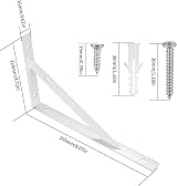 HAOCHEN Heavy Duty 8P Ceiling? No: 8 Pieces Shelf Brackets 200x120mm White view 2