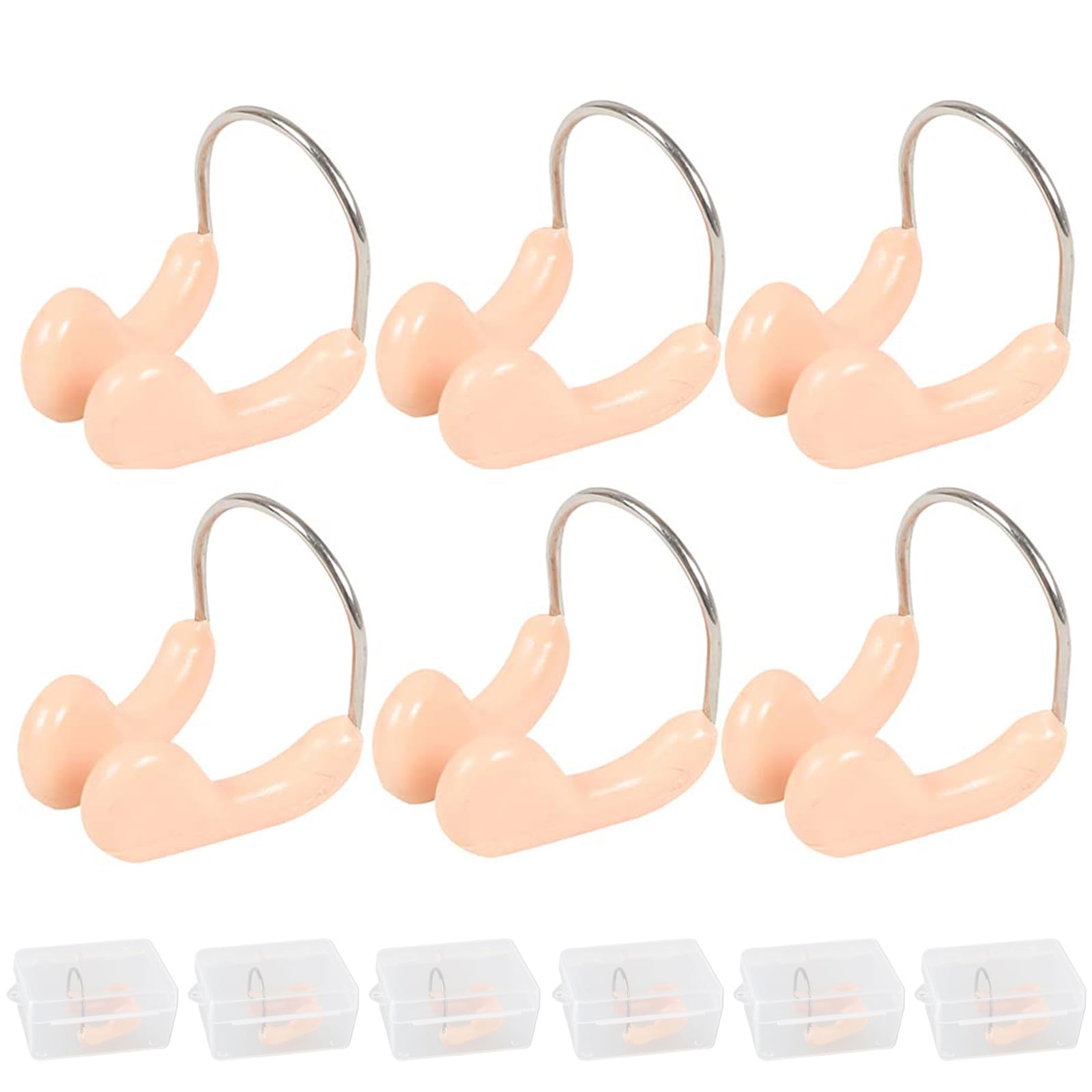 Nose Clip Swimming,6 PCS Nose Plug Nose Clips Protector with Box Swim Nose Protector for Kids Adults Swimming Training Beginners Competitions