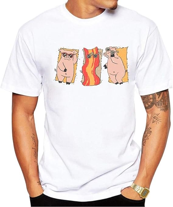 Amazon Co Jp Yizu メンズファッションコットンプリントtシャツ日焼け止めクリエイティブ漫画アウトドアスポーツtシャツ用tシャツ 色 White Size Xxl 服 ファッション小物