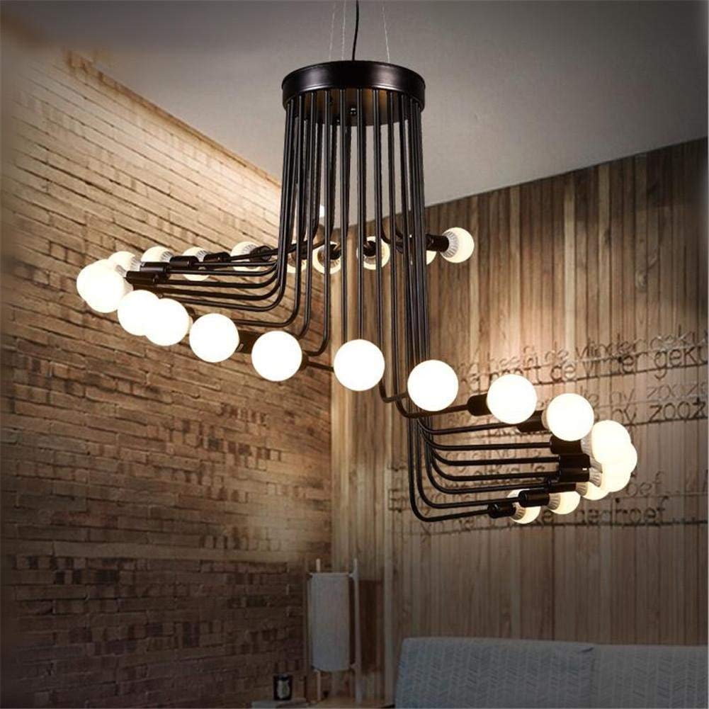 Retro Simple Pendant Chandelier Loft 26 Heads Spiral Staircase