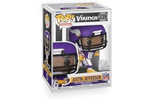 Epic Collectibles Pop Football: Vikings - Justin Jefferson Vinyl Figure Bundle with Compatible Funko Box Protector