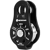 NewDoar Fixed Plate Micro Pulley,28KN CE Certified General Purpose Small Aluminum Rope Pulleys for Climbing/Aloft Work/Rappelling/Rescue Etc