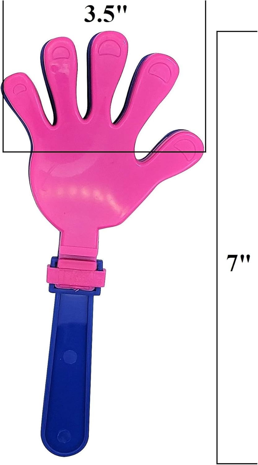Bundle Pack - 12 Large 7" Hand Clappers + 12 Large 8" Neon Clackers - Perfect Noisemakers for Parties, Sporting Events, Graduation Celebrations, Birthday Surprise Party or any other Noise Requiring Occasion!: Toys & Games